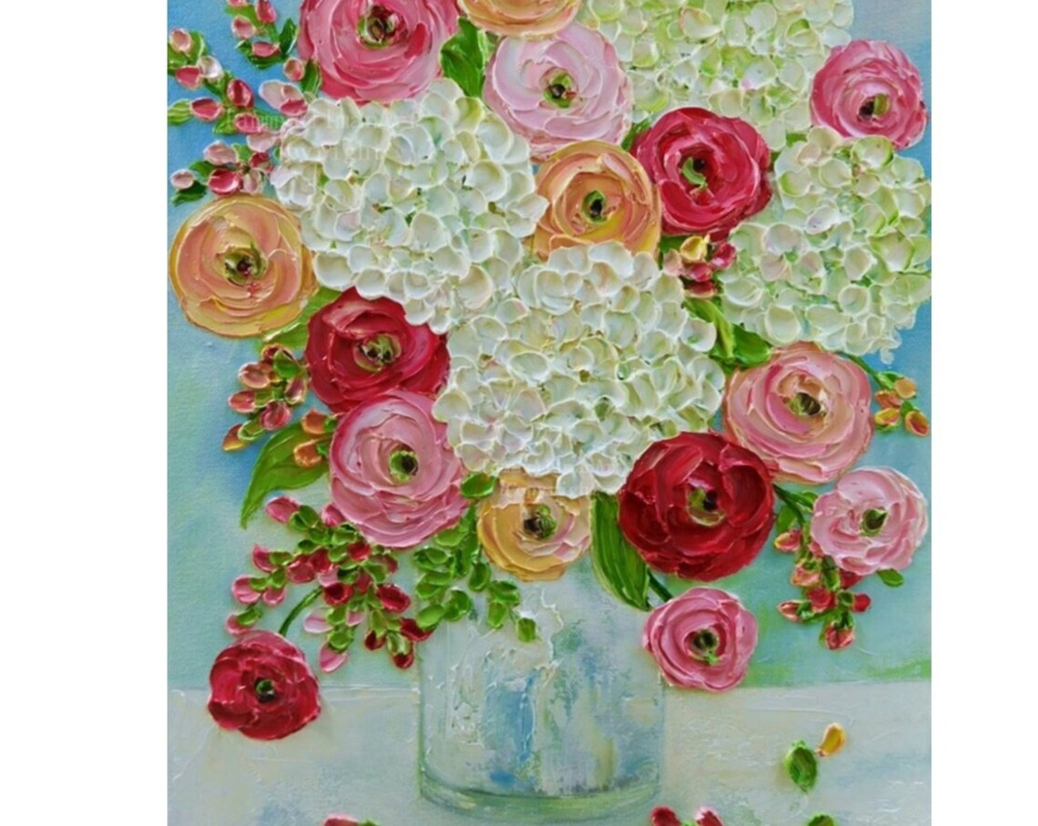 Custom White Hydrangea & Ranunculus Art Print - Image 5