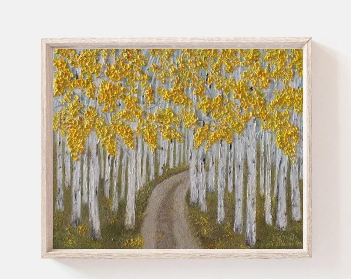 Colorado Aspens Custom Oil Impasto Landscape Art Print