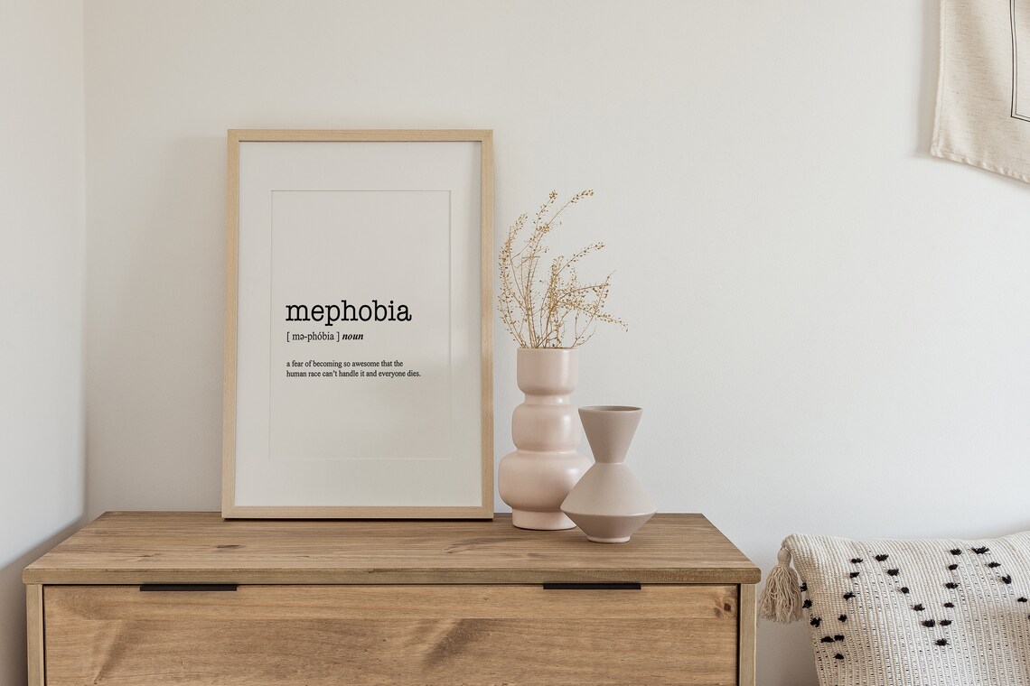 Mephobia Word Definition Poster Print Urban Dictionary Word Meaning Funny Gifthome Decor Typographic Posters Wall Decor Prints - Image 7