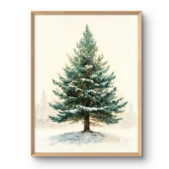 Christmas Tree Print, Vintage Style Holiday Decor