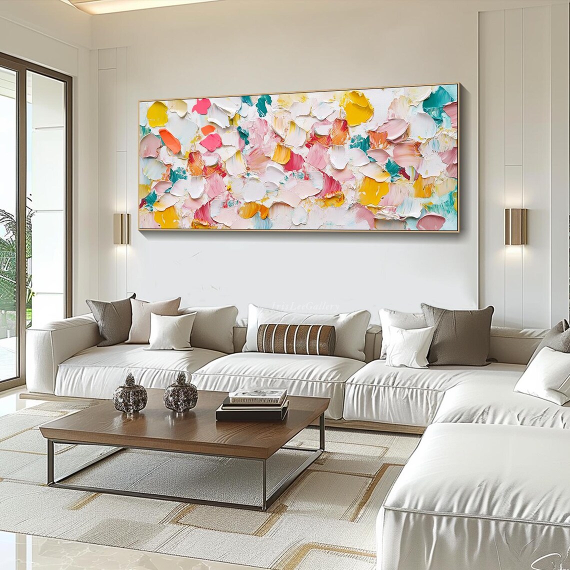 3d Colorful Palette Knife Wall Art Abstract Textured Painting Modern Minimalist Art Large Livingroom Wall Art Thick Paint Artwork - Image 4