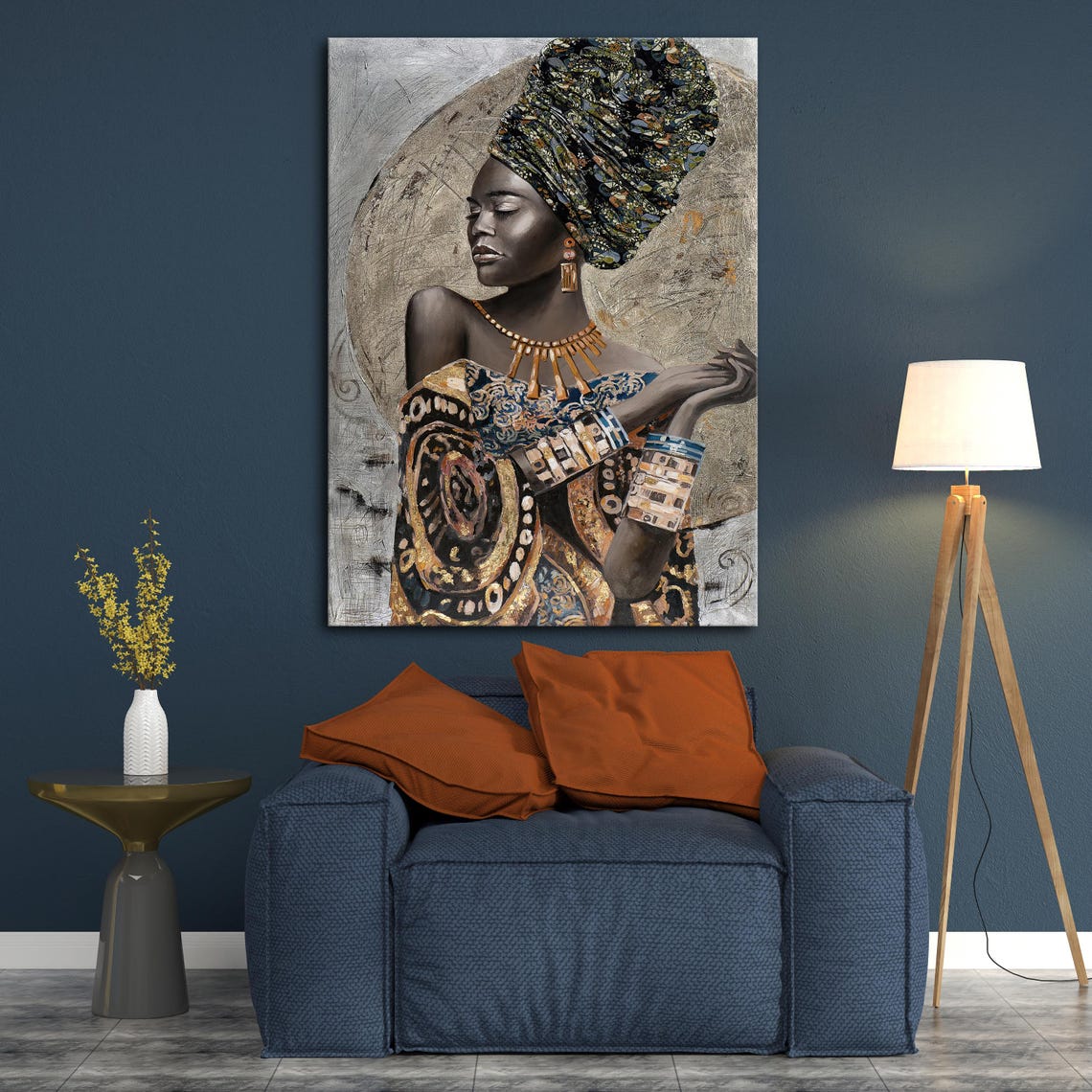 African Woman With Turban, Ethnic Fashion Art - Image 3