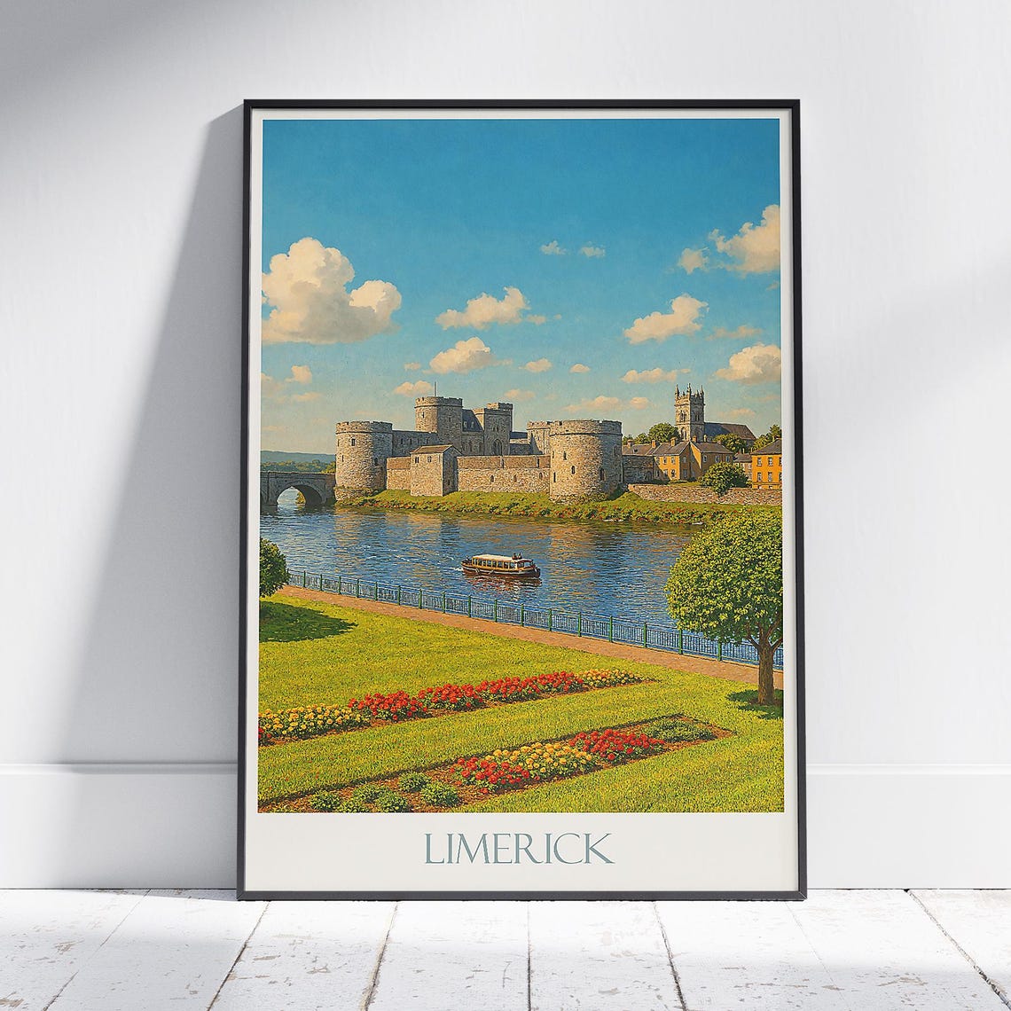 Limerick Ireland King Johns Castle River Shannon Travel Poster