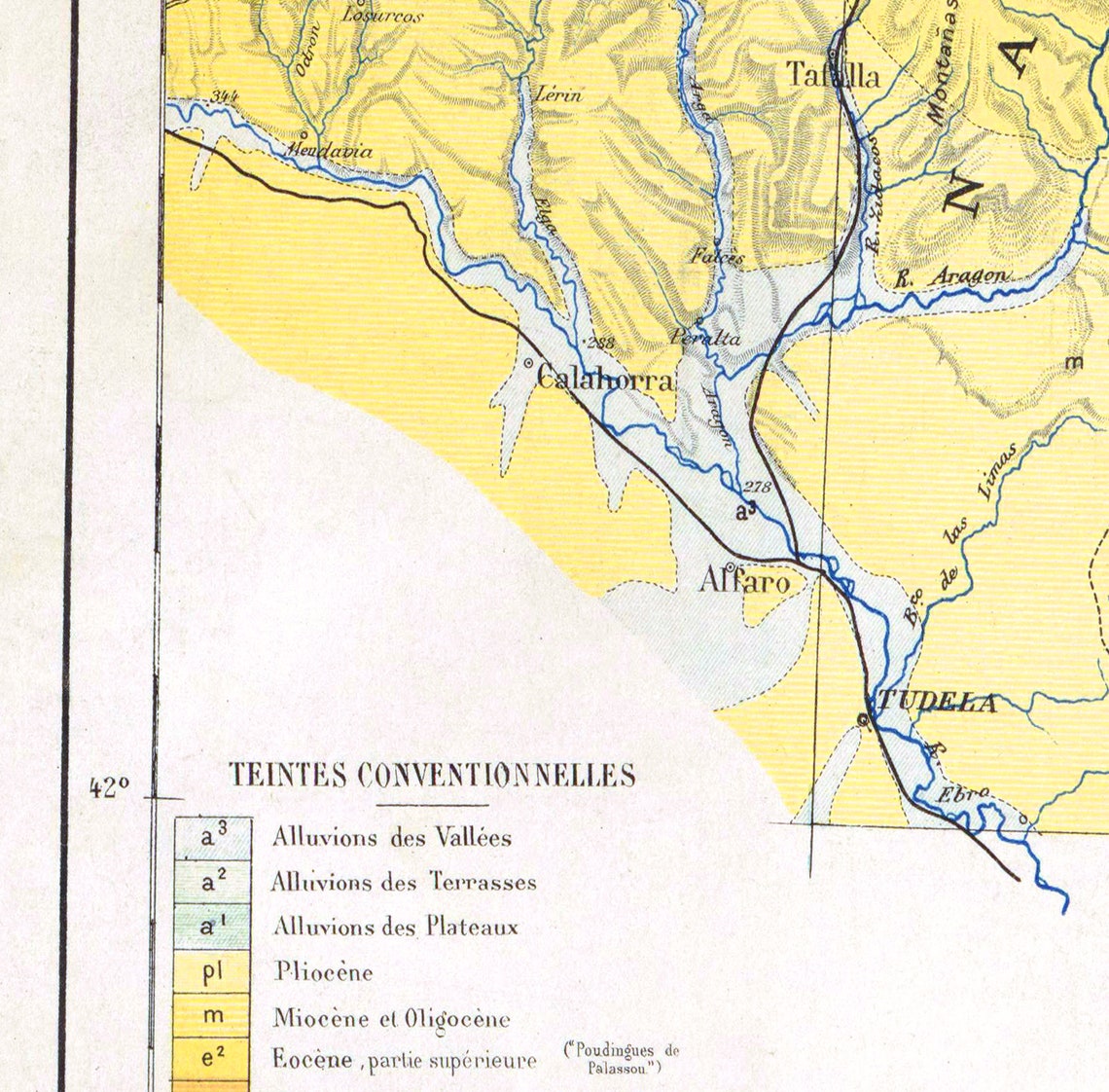 Pyrenees Vintage French Antique Geological Map Landscape Art Poster - Image 3