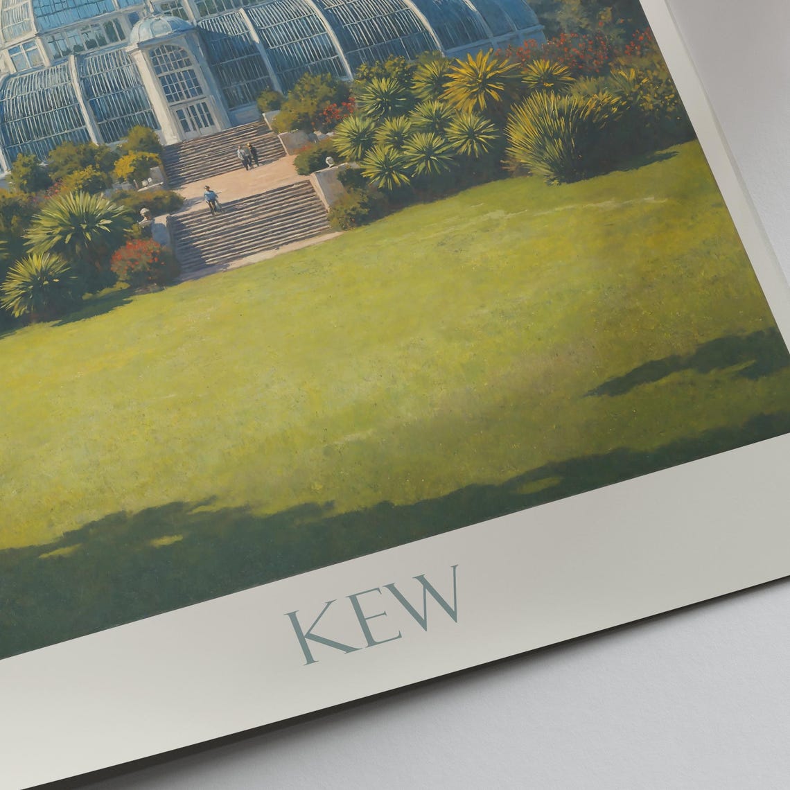 Kew Gardens Palm House Glasshouse Painted London Travel Poster - Image 2