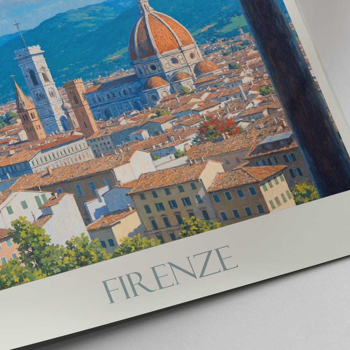 Florence Firenze Duomo Panorama Arched Colonnade Italy Travel Poster - Image 4