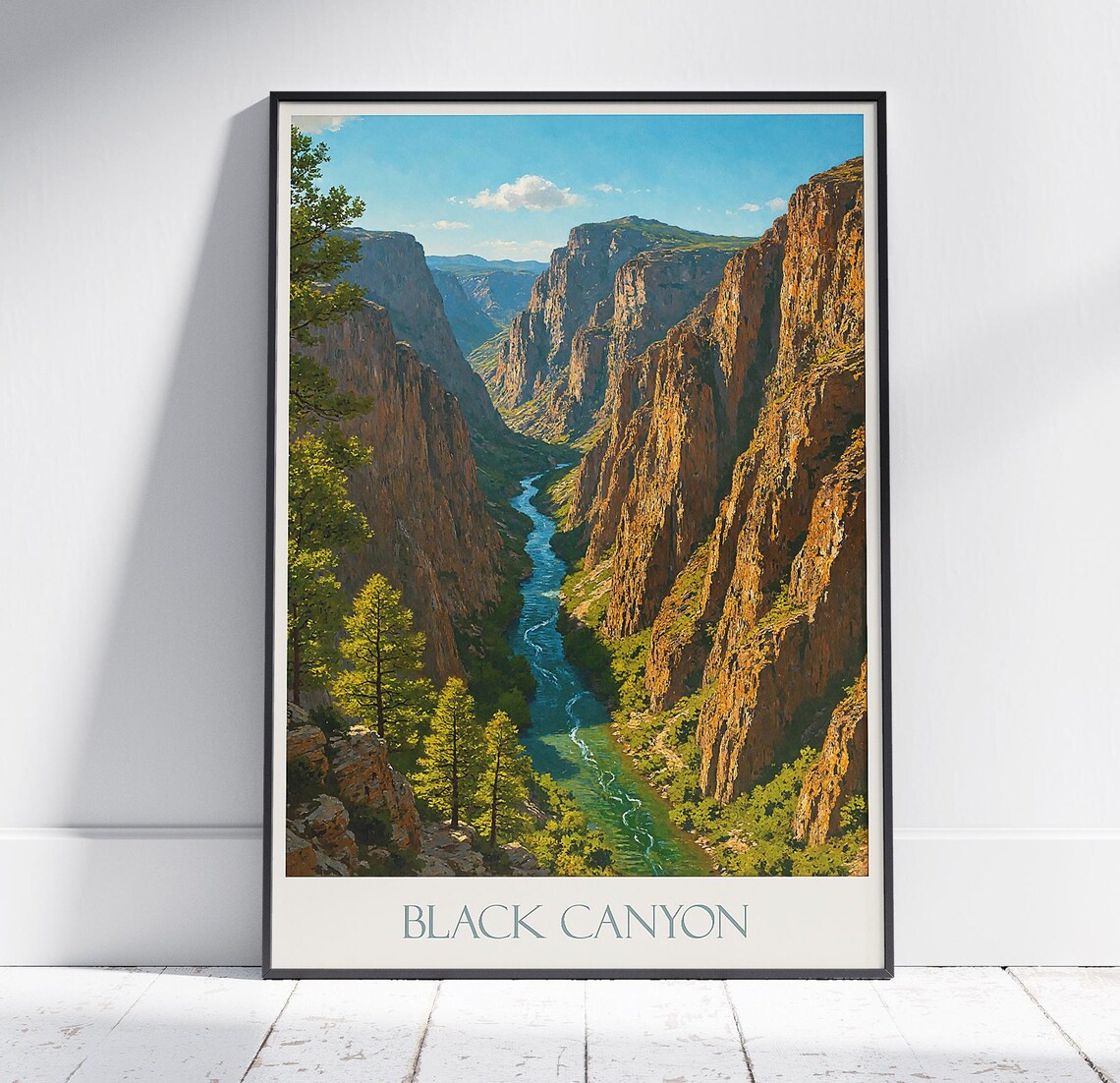 Black Canyon of the Gunnison Colorado River Gorge Painting Poster