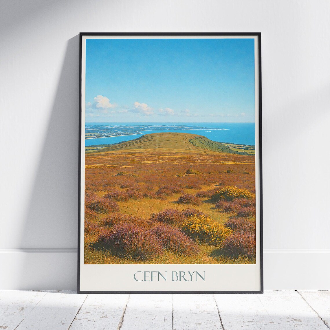 Cefn Bryn Gower Peninsula Heather Moorland Coast Panorama Poster