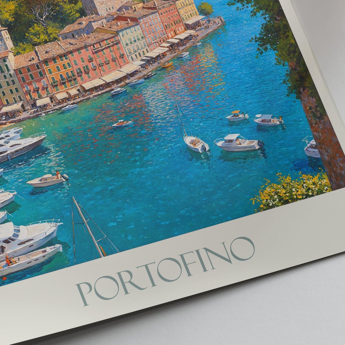 Portofino Harbor Boats Colorful Waterfront Italy Travel Poster - Image 4