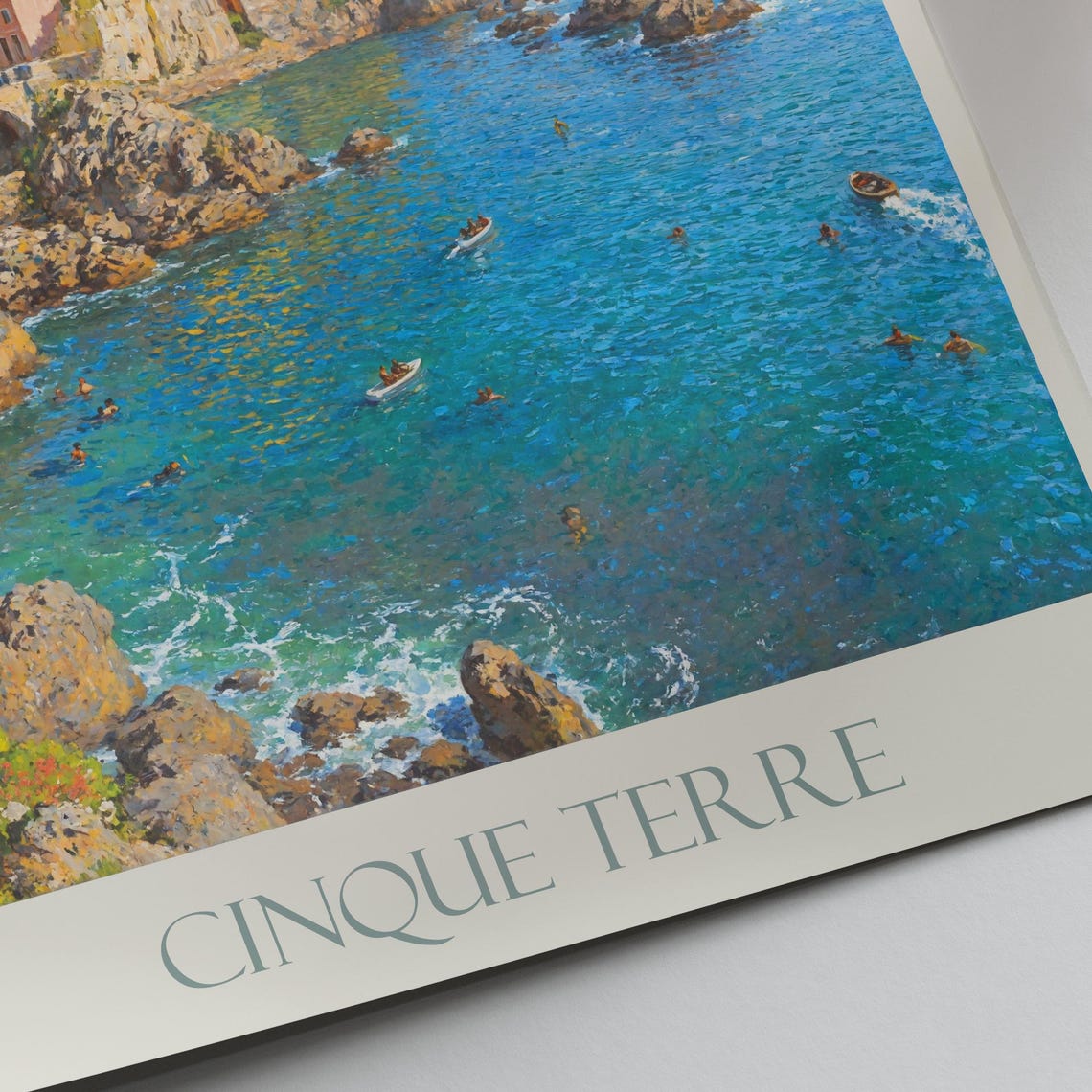 Cinque Terre Cliffside Village Turquoise Cove Italy Travel Poster - Image 3