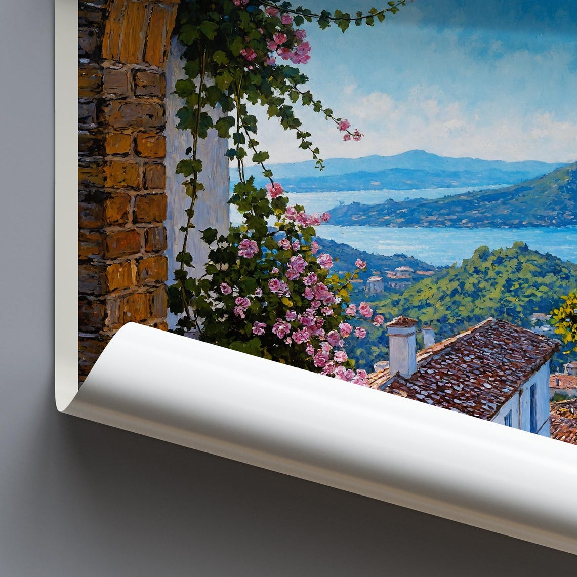 Monsaraz White Village Painted Stone Arch And Lakeside View Poster - Image 3