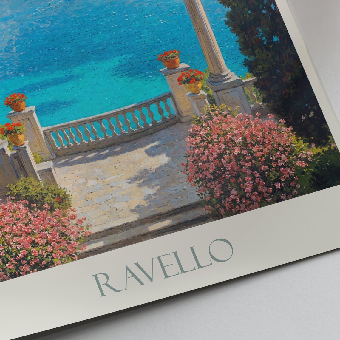 Ravello Italy Amalfi Coast Terrace Sea View Garden Painted Poster - Image 4
