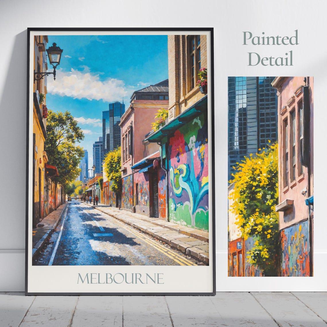 Melbourne Australia Graffiti Laneway Street Art Painted Travel Poster