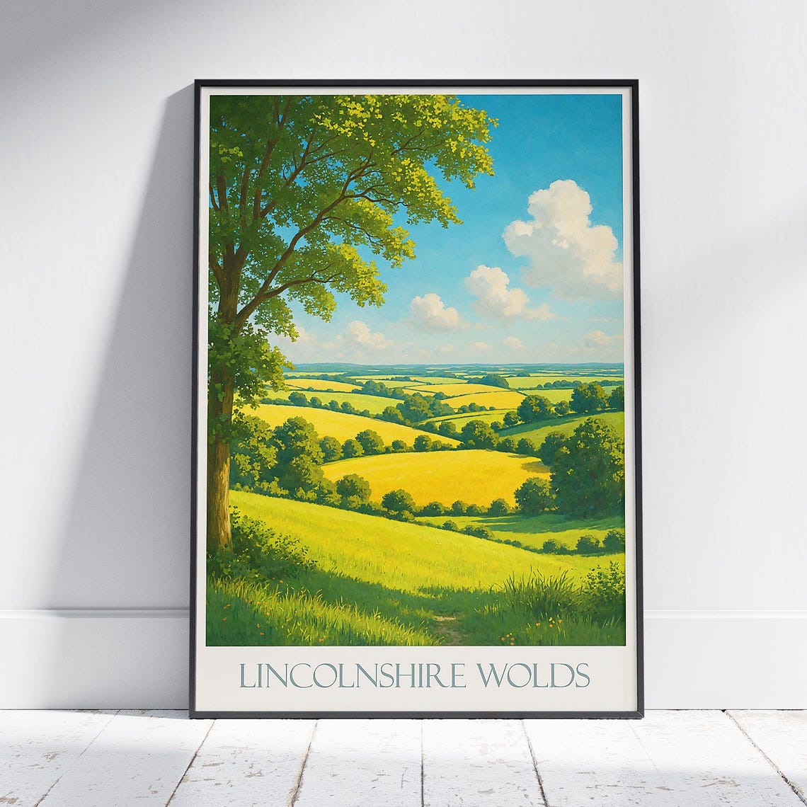 Lincolnshire Wolds England Rolling Green Hills Landscape Poster