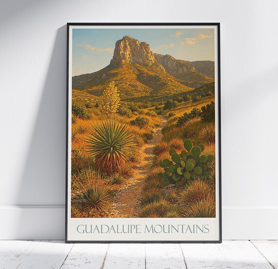 Guadalupe Mountains Desert Trail El Capitan Texas Hiking Poster
