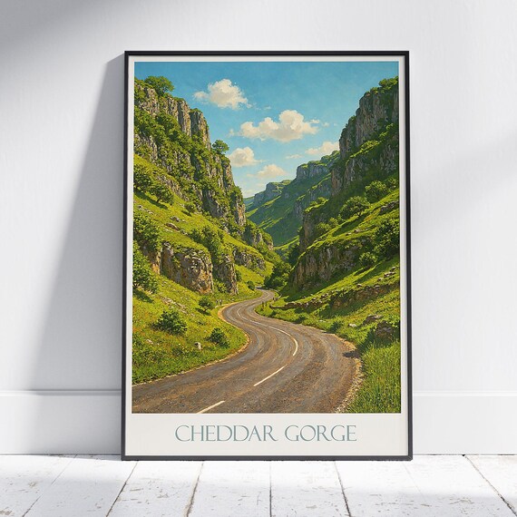 Cheddar Gorge Somerset Winding Road Limestone Cliffs England Poster