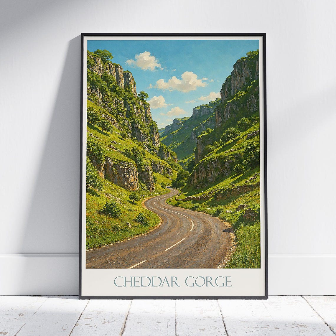 Cheddar Gorge Somerset Winding Road Limestone Cliffs England Poster