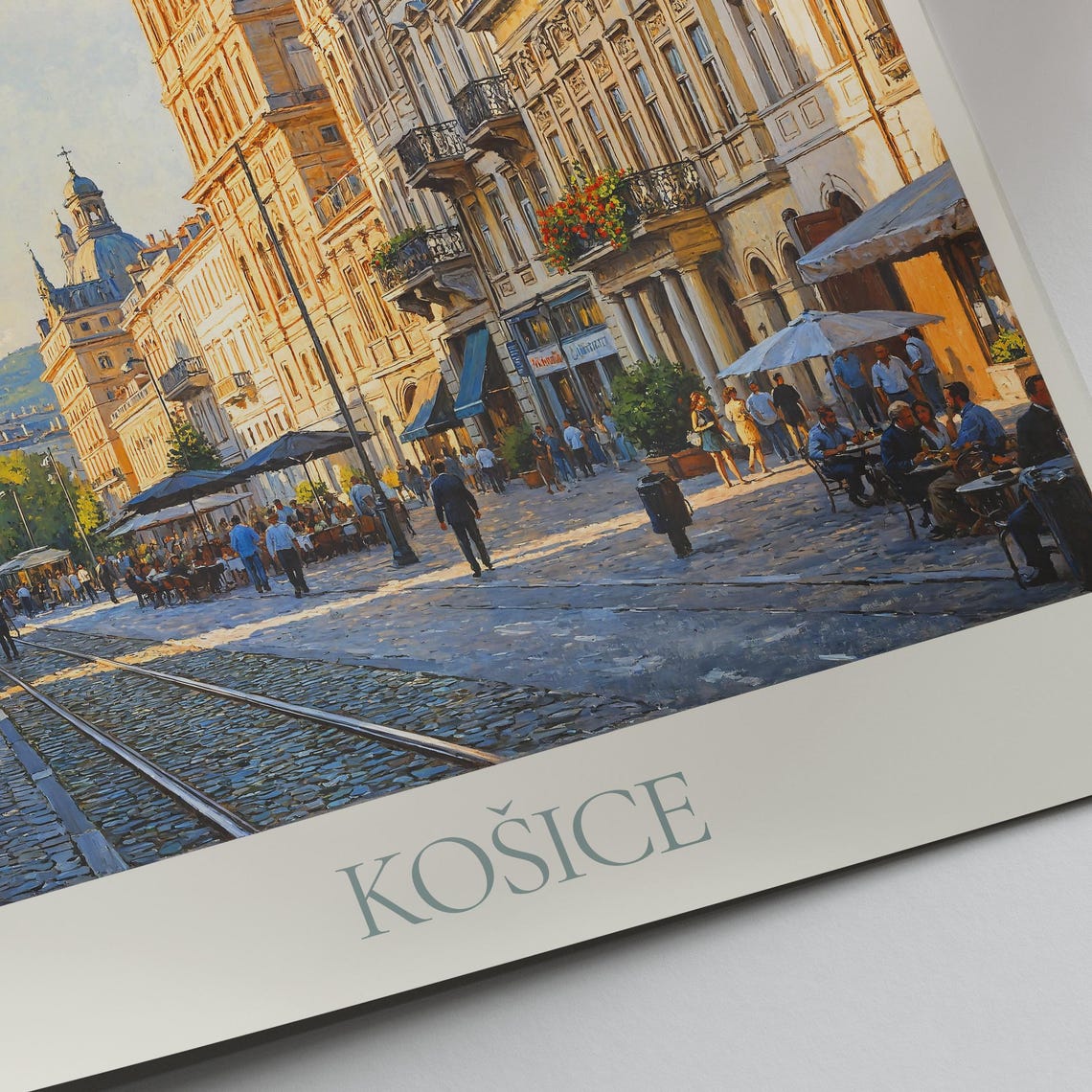 Kosice Slovakia Historic Main Street Golden Painted Travel Poster - Image 3