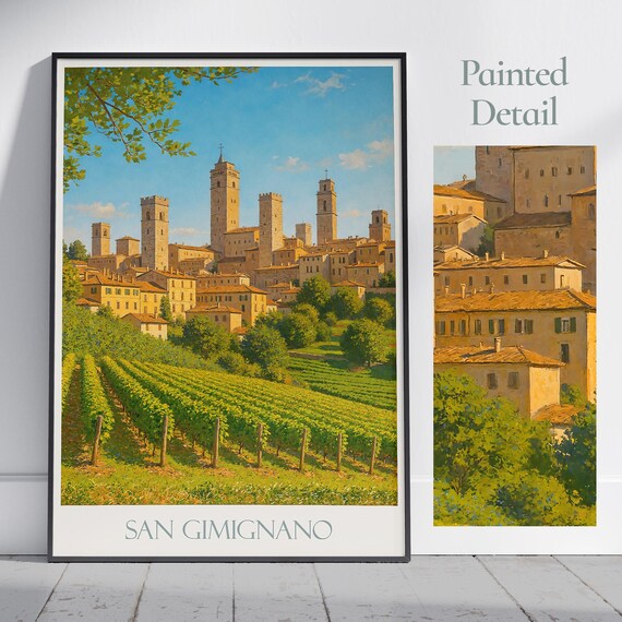 San Gimignano Medieval Towers and Vineyards Tuscany Italy Poster