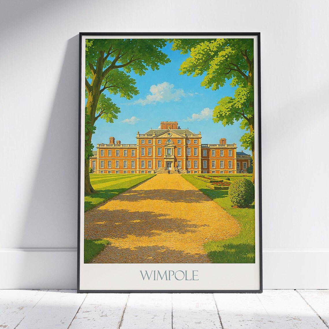 Wimpole Hall England Stately Home Gravel Drive Travel Poster UK