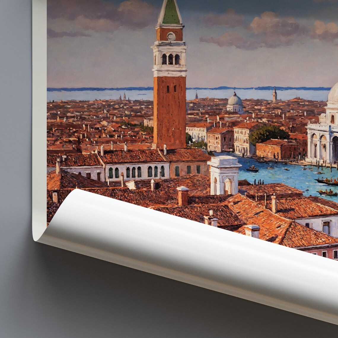 Venice Venezia Grand Canal Aerial Rooftops Italy Travel Poster - Image 4