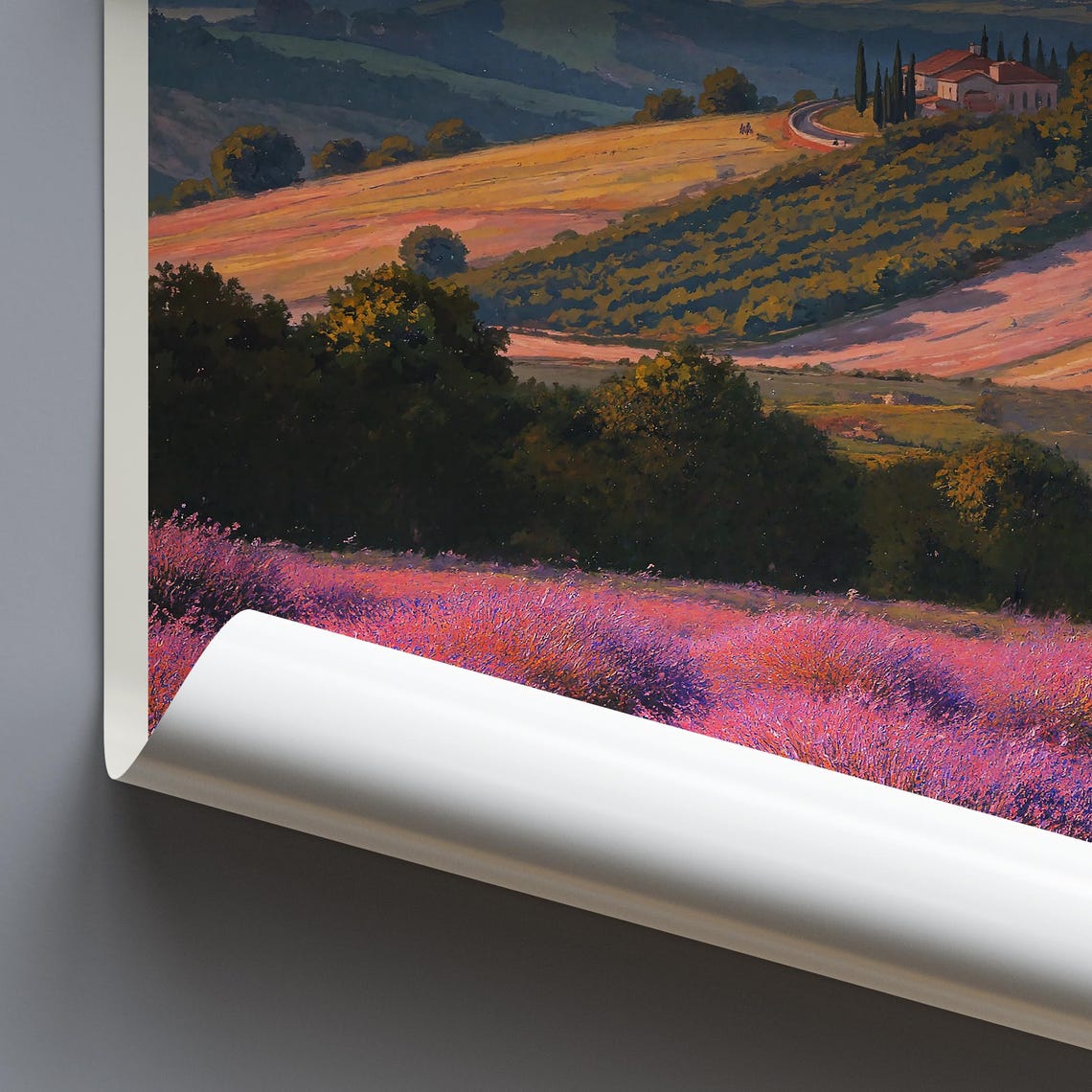 Provence France Lavender Fields Sunset Painted Travel Poster - Image 4