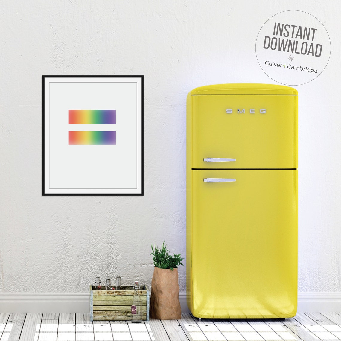 Rainbow Equals Sign Equality LGBTQ Pride Symbol Minimalist Poster