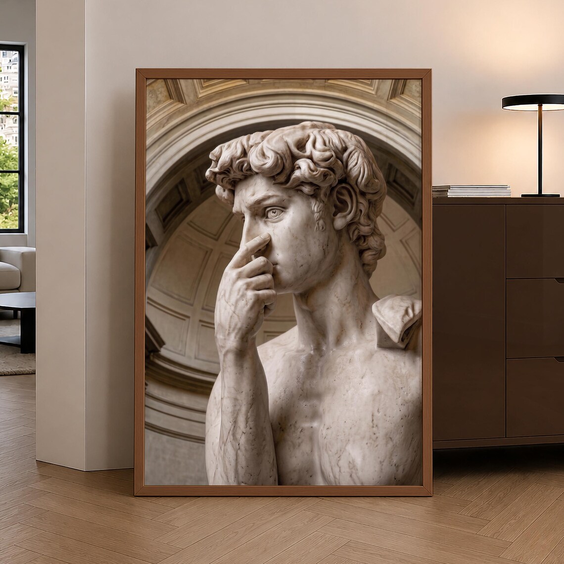 Funny Michelangelo David Picking Nose Classical Sculpture Poster
