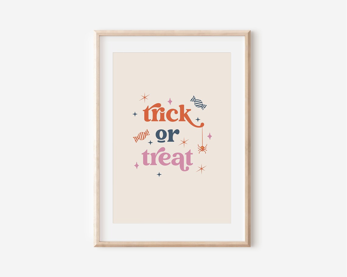 Trick Or Treat Boho Retro Halloween Art Print - Image 4