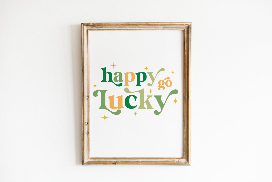 Happy Go Lucky St. Patrick's Day Wall Art Print - Image 3