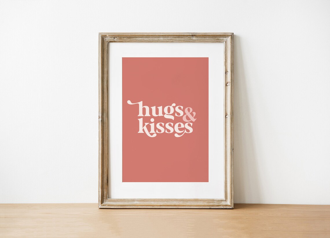 Hugs And Kisses Boho Valentine's Day Art Print - Image 4