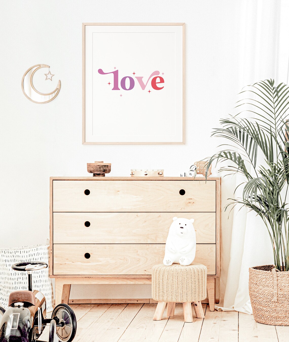 Love Valentine's Day Art Print, Pink Purple Nursery Decor - Image 4