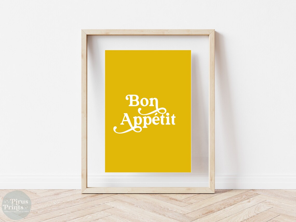 Bon Appetit Retro Typography Kitchen Wall Art - Image 4