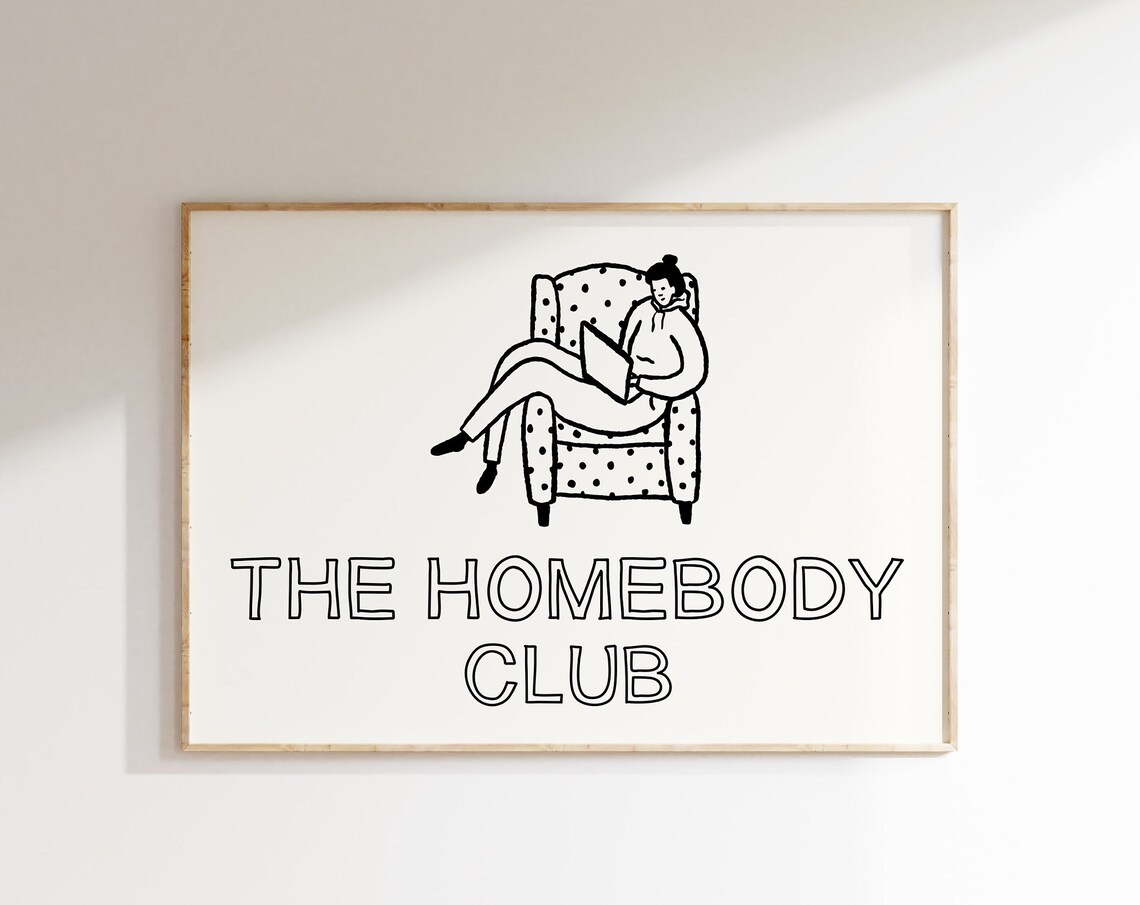 The Homebody Club Girl Reading Horizontal Bedroom Wall Poster