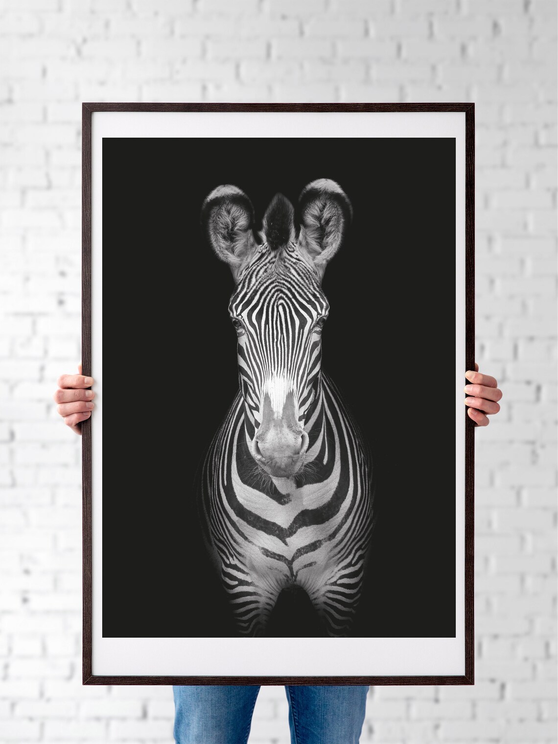 Black And White Zebra Print Bathroom Art Print