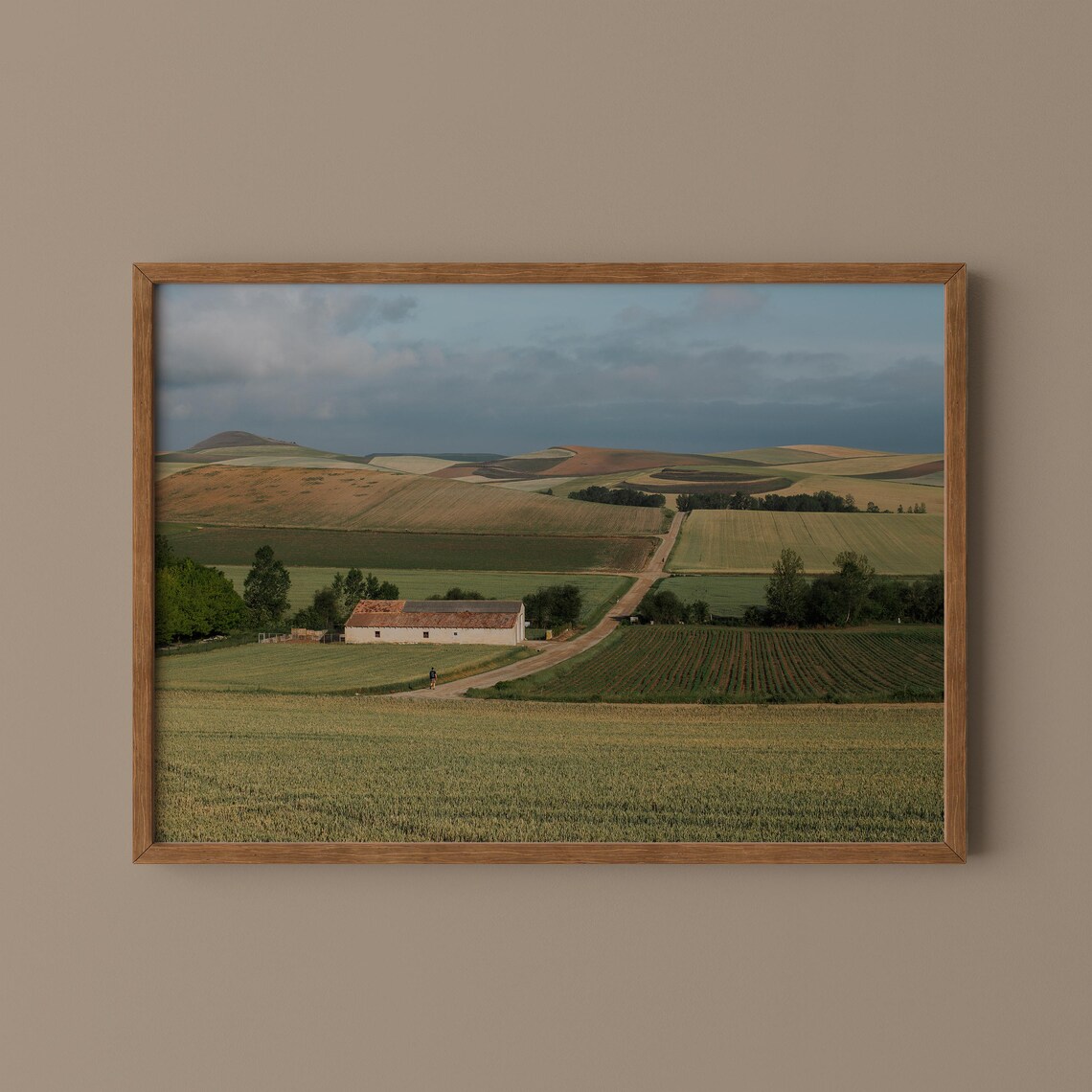 Camino de Santiago Spain Rolling Farmland Pilgrim Trail Photography Poster