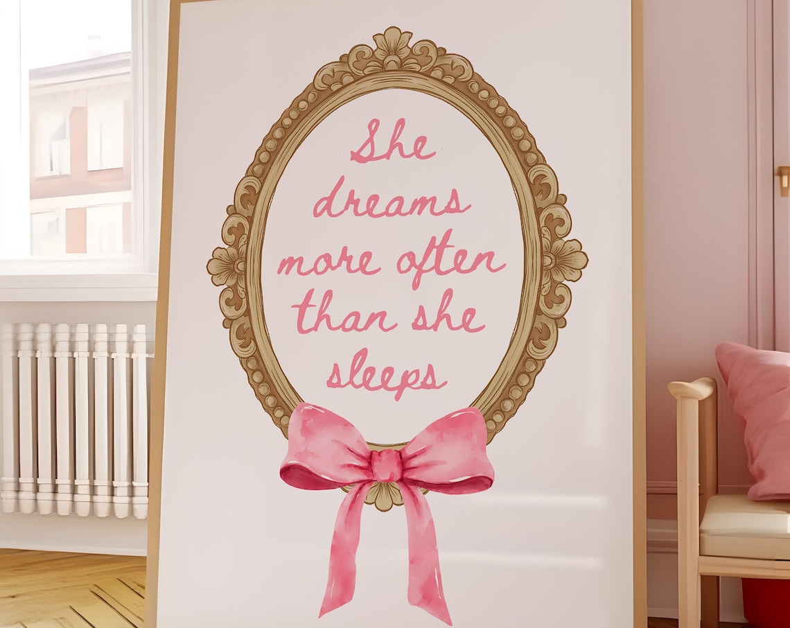 Balletcore Bow Art Print, Coquette Room Decor