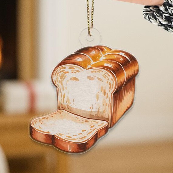 Cute Bread Loaf Acrylic Christmas Ornament Food Themed Tree Poster