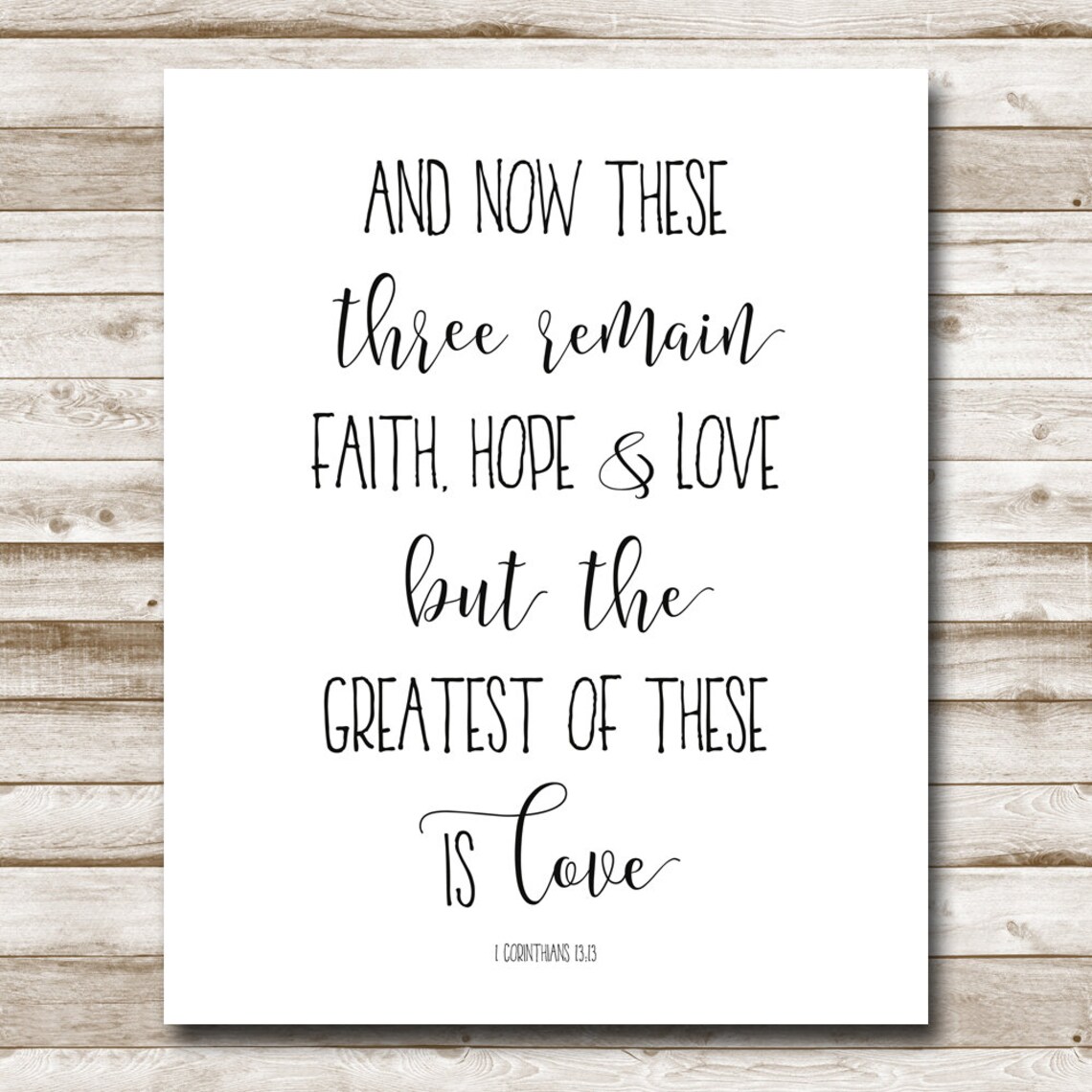 Faith Hope And Love 1 Corinthians 13 13 Bible Verse Wall Poster - Image 4