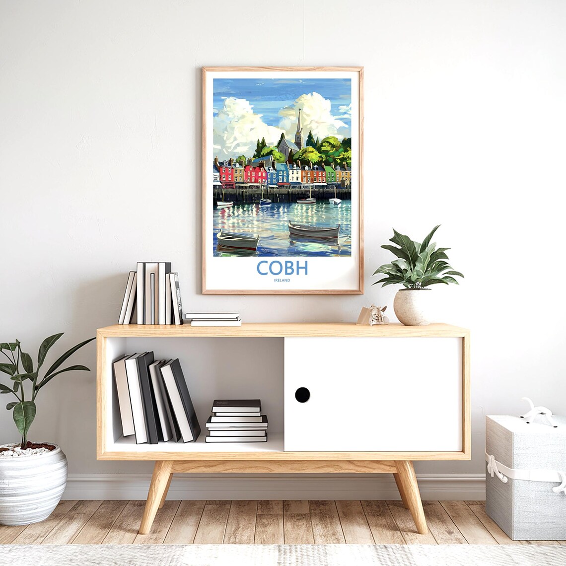 Cobh Ireland Colorful Waterfront Houses Painted Travel Poster - Image 2