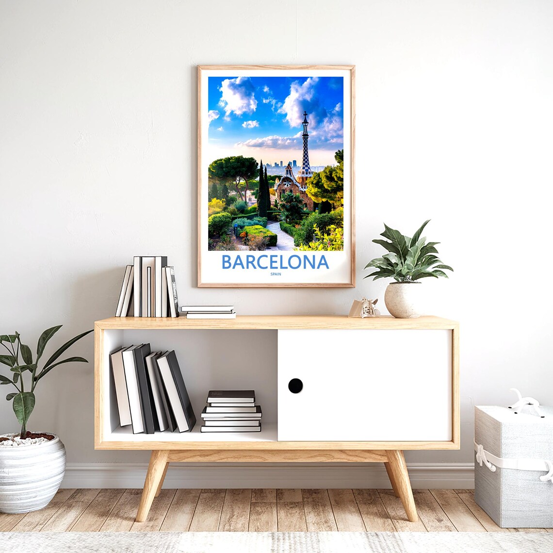 Barcelona Park Güell Garden Path Gatehouse Photo Travel Poster - Image 2