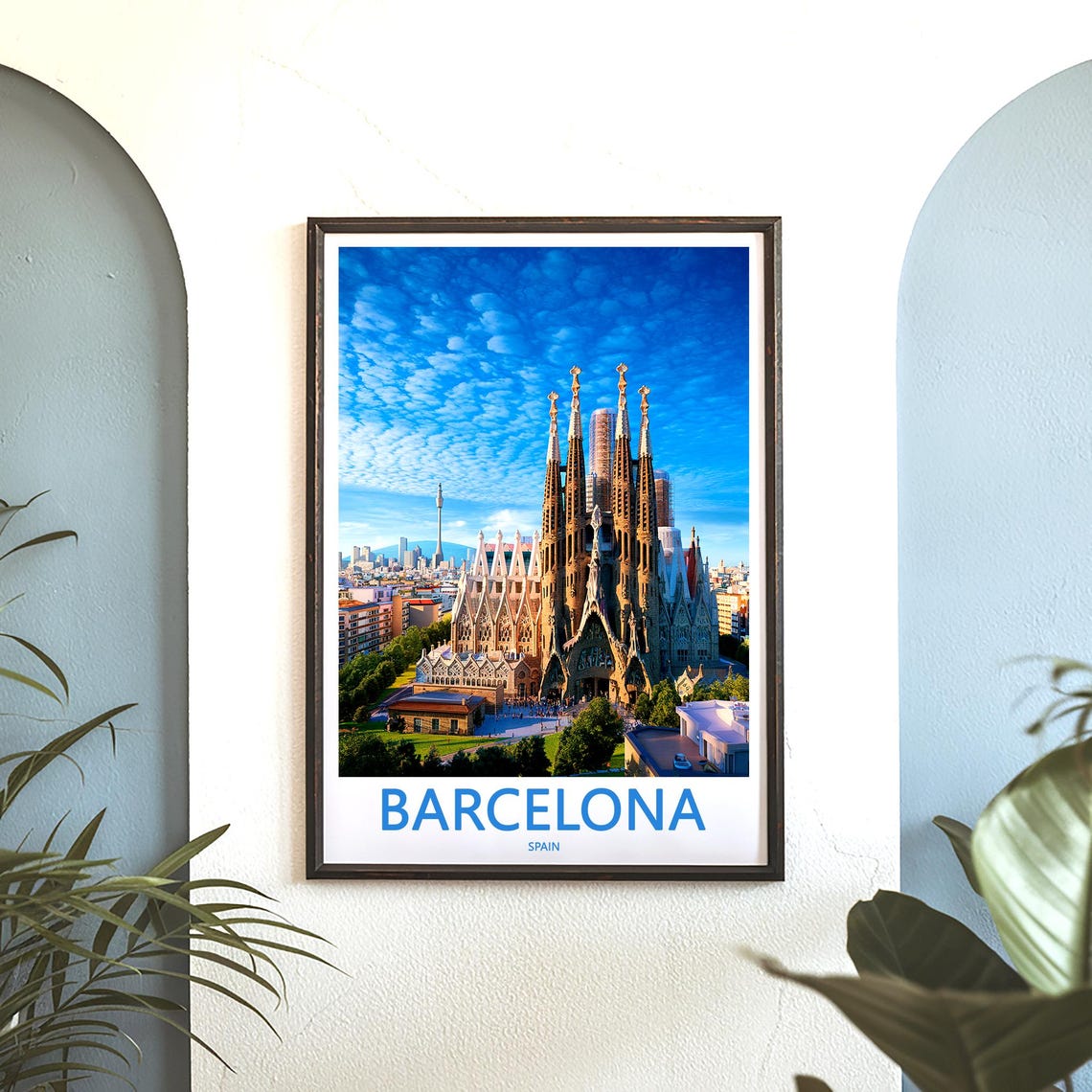 Barcelona Sagrada Familia Panoramic City View Photo Travel Poster - Image 3
