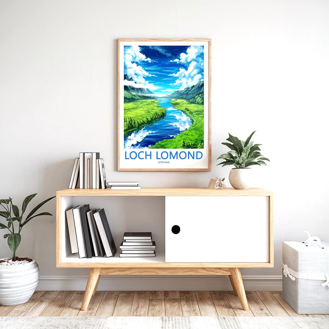 Loch Lomond Scotland Aerial Green Valley River Vista Art Poster - Image 2