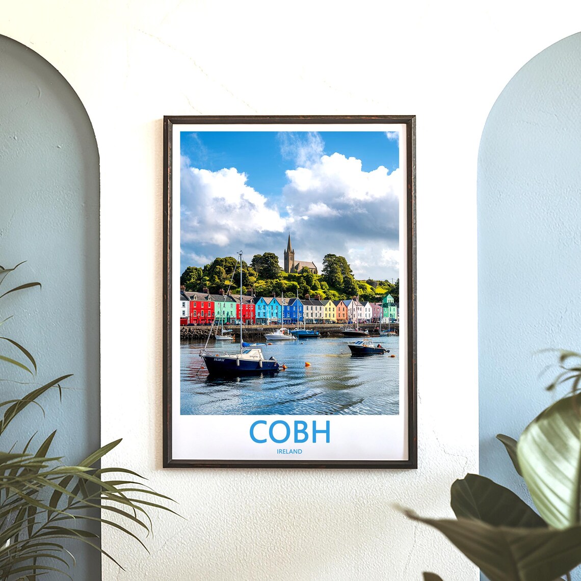 Cobh Ireland Harbor Sailboats Sunny Day Rainbow Row Photo Poster - Image 3