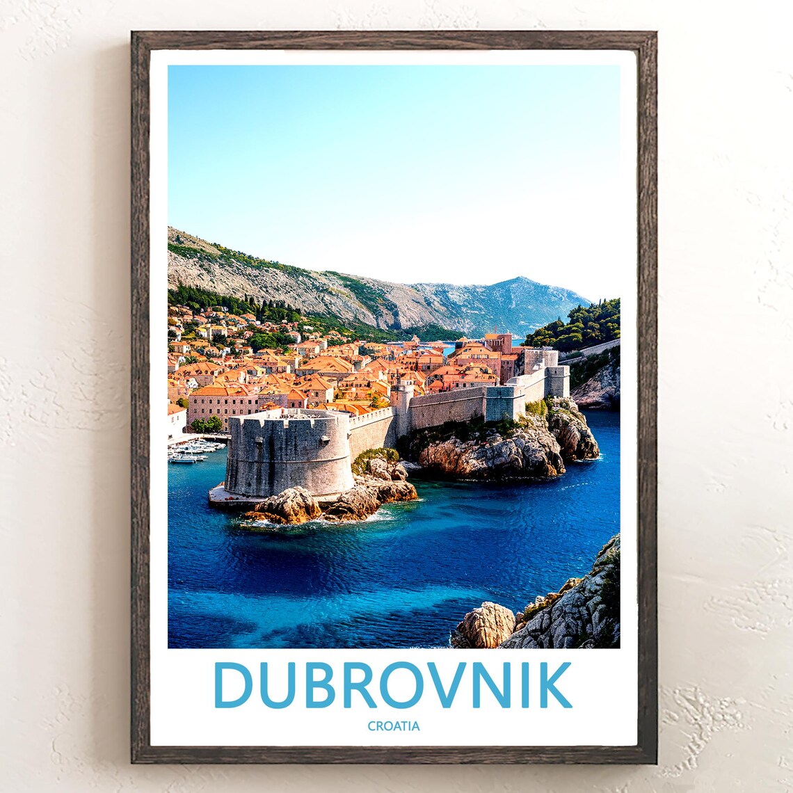 Dubrovnik Croatia Fort Bokar City Walls Harbor Sea View Poster
