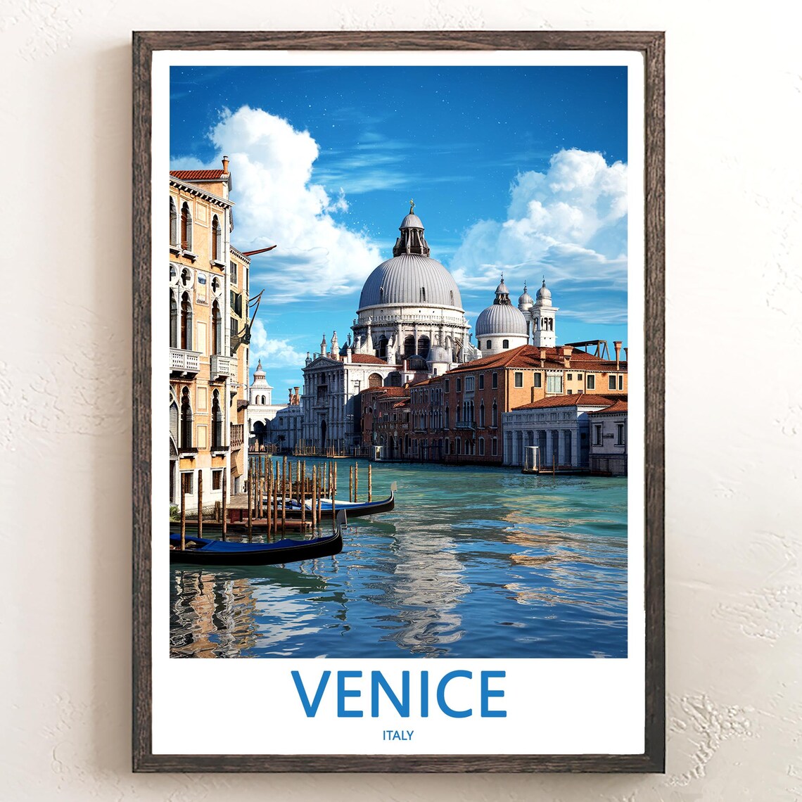 Venice Italy Santa Maria della Salute Domes Canal View Poster