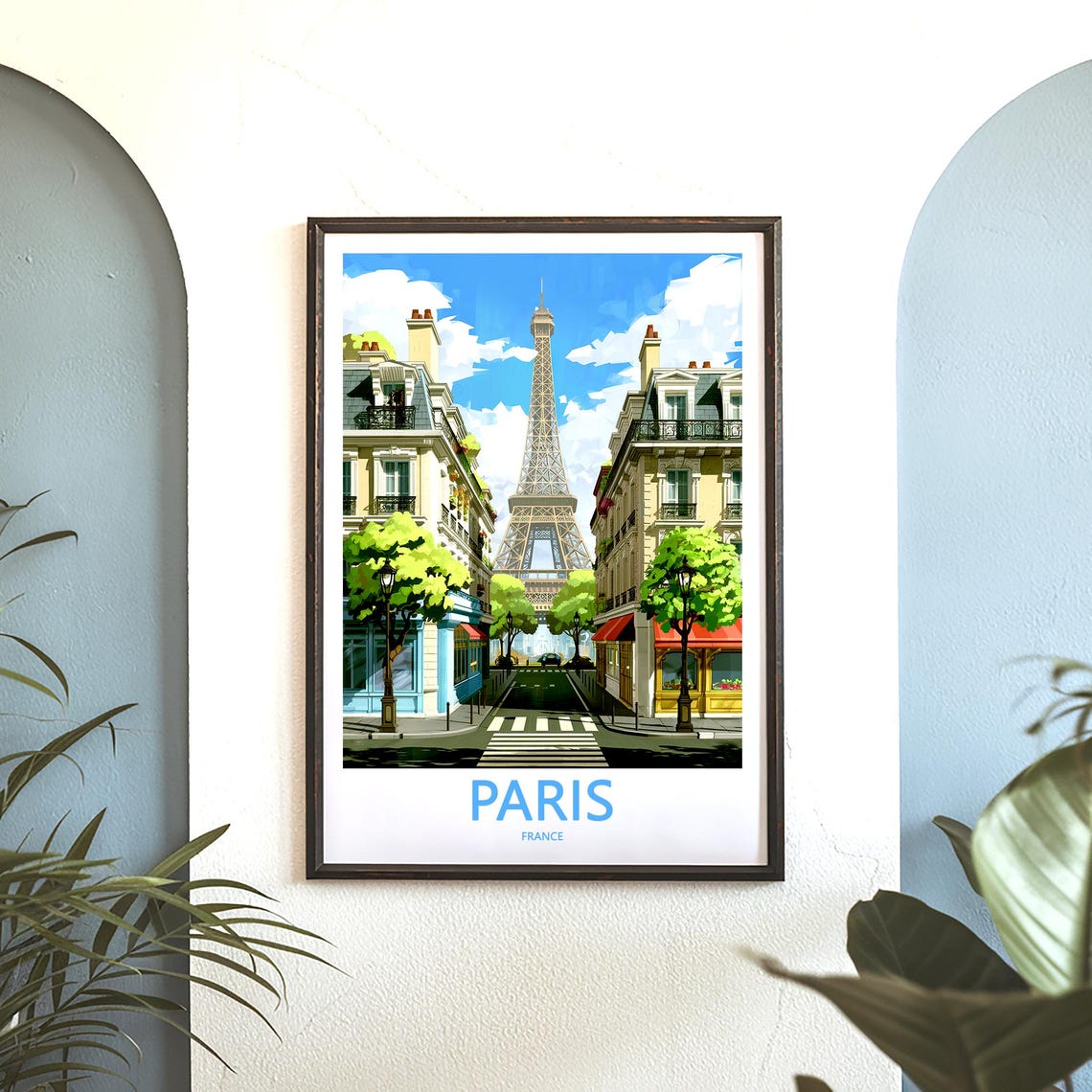 Paris Eiffel Tower Street With Charming Cafe Storefronts Art Poster - Image 3