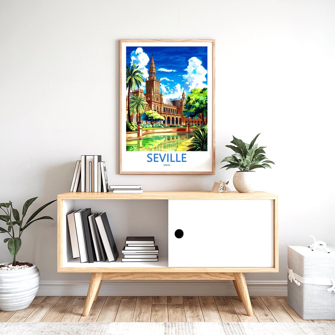 Seville Plaza de Espana With Giralda Tower Spain Travel Poster - Image 2