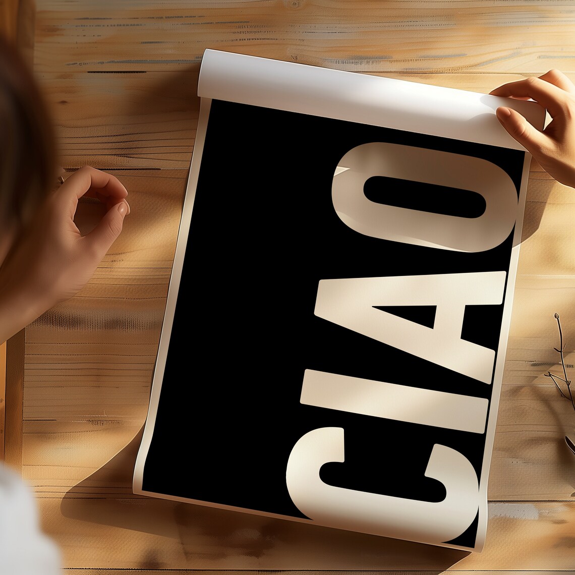 Ciao Big Typography Black and White Italian Style Decor Poster - Image 4