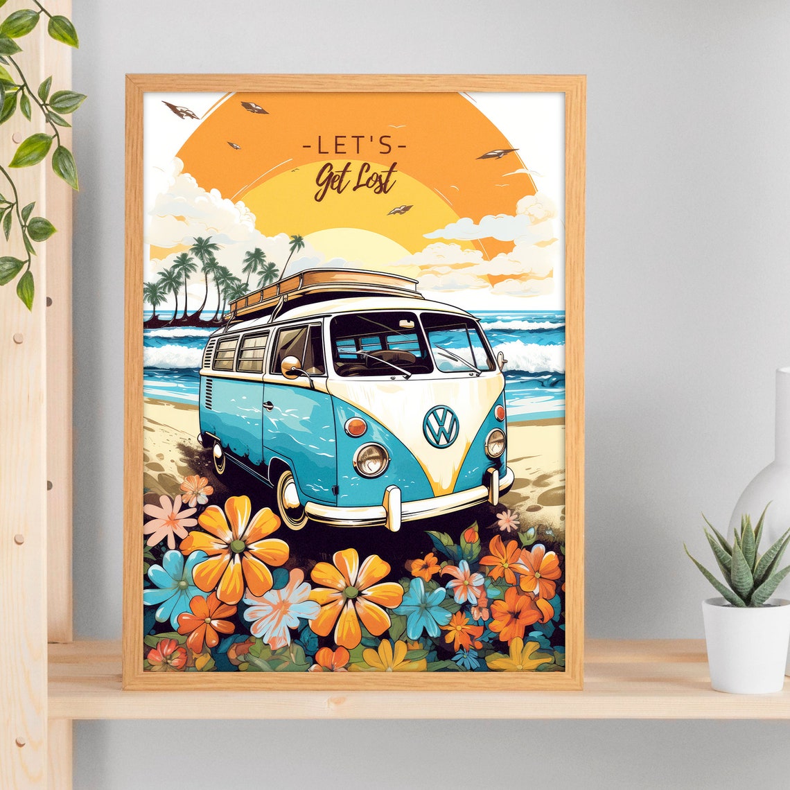 Lets Get Lost Poster Gifts For Adventurous People Gifts For Campers Travel Quote Prints Wanderlust Prints Adventure Art Travel Art - Image 2